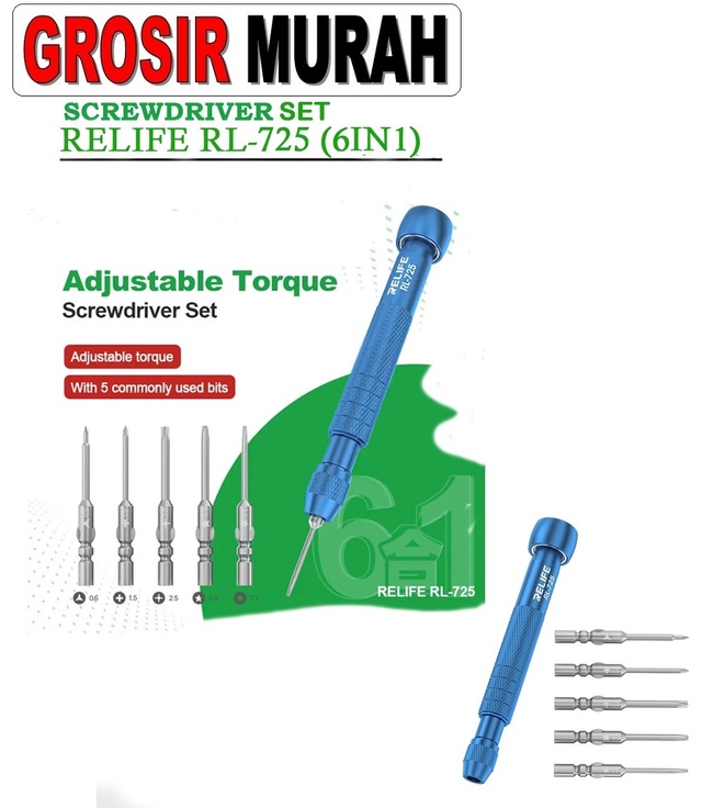 Tool Obeng Set Relife Rl-725 6 In 1 Perlengkapan Service Toolkit Alat Serpis teknisi hp