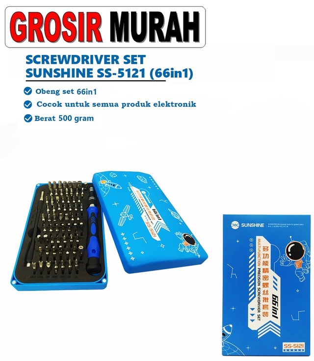 Tool Obeng Set Sunshine Ss-5121 66 In 1 Perlengkapan Service Toolkit Alat Serpis teknisi hp