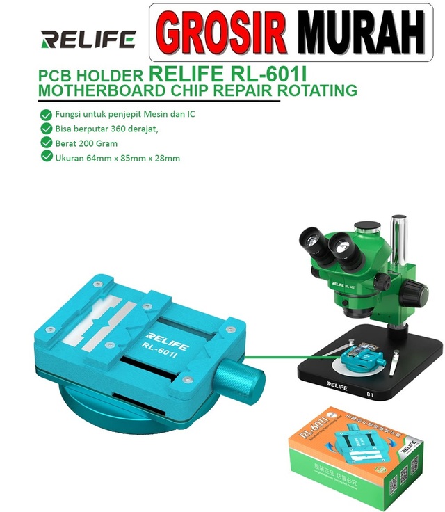 Tool Pcb Holder Relife Rl-601I Motherboard Chip Repair Rotating Perlengkapan Service Toolkit Alat Serpis teknisi hp