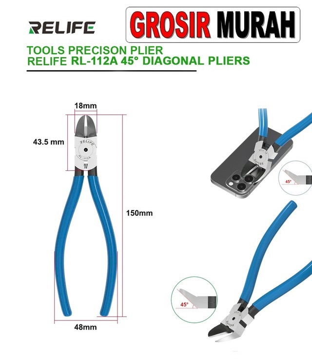 Tang Potong Relife Rl-112A 45 Derajat Diagonal Pliers Perlengkapan Service Toolkit Alat Serpis teknisi hp