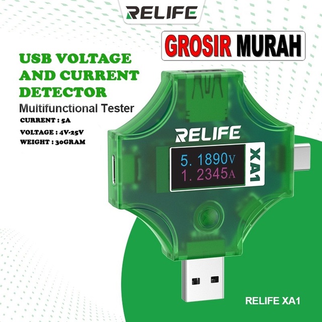 Usb Voltage And Current Detector Relife Rl-Xa1  Perlengkapan Service Toolkit Alat Serpis teknisi