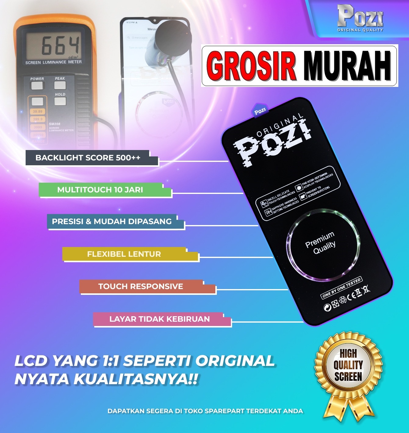 lcd pozi presisi dan mudah dipasang