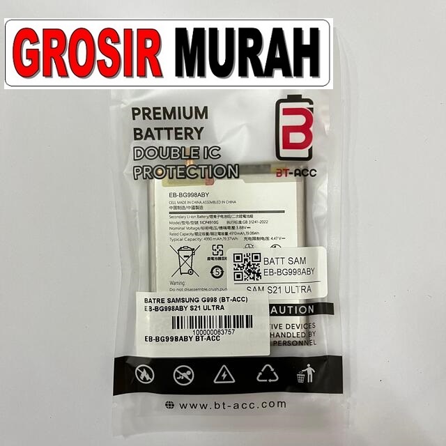 Jual Batre Samsung G998 S21 Ultra Eb-Bg998Aby Baterai Battery