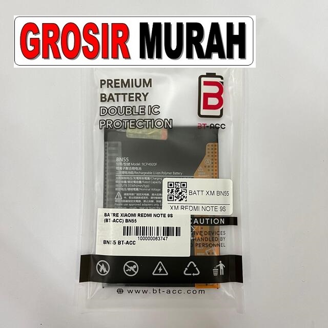 Jual Batre Xiaomi Redmi Note 9S Bn55 Bt-acc Baterai Battery