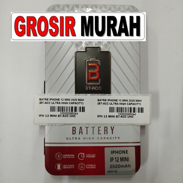 Jual Batre Iphone 12 Mini 2520 Mah Bt-Acc Ultra High Capacity Baterai Battery