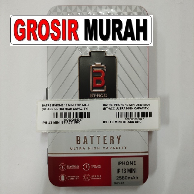 Jual Batre Iphone 13 Mini 2580 Mah Bt-Acc Ultra High Capacity Baterai Battery