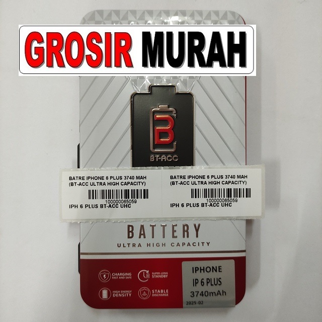 Jual Batre Iphone 6 Plus 3740 Mah Bt-Acc Ultra High Capacity Baterai Battery