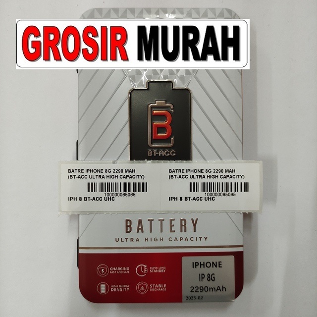 Jual Batre Iphone 8G 2290 Mah Bt-Acc Ultra High Capacity Baterai Battery