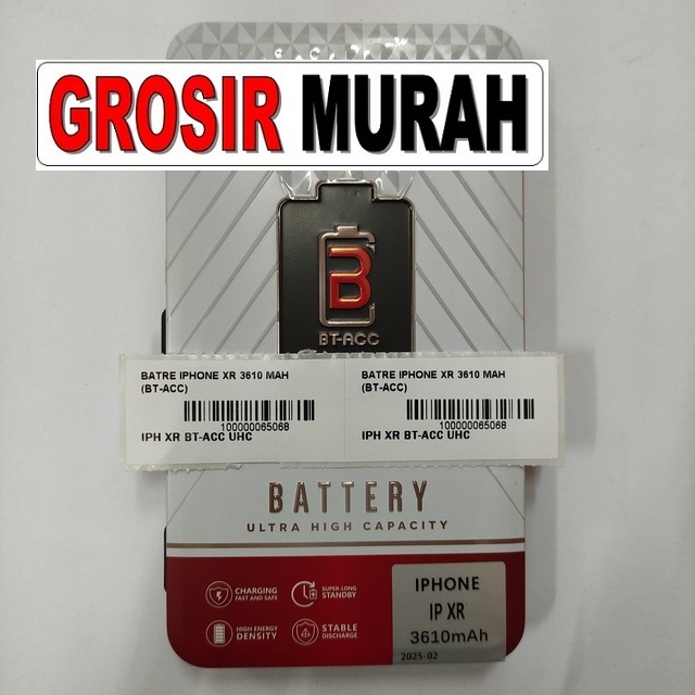 Jual Batre Iphone Xr 3610 Mah Bt-Acc Ultra High Capacity Baterai Battery