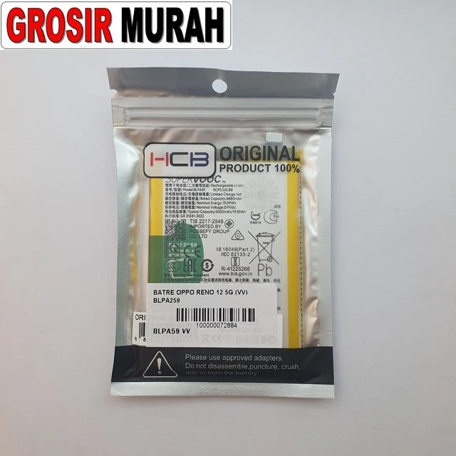 Batre Oppo Reno 12 5g (vv) Blpa259 ready stock harga grosir sparepart HP Libra Jaya